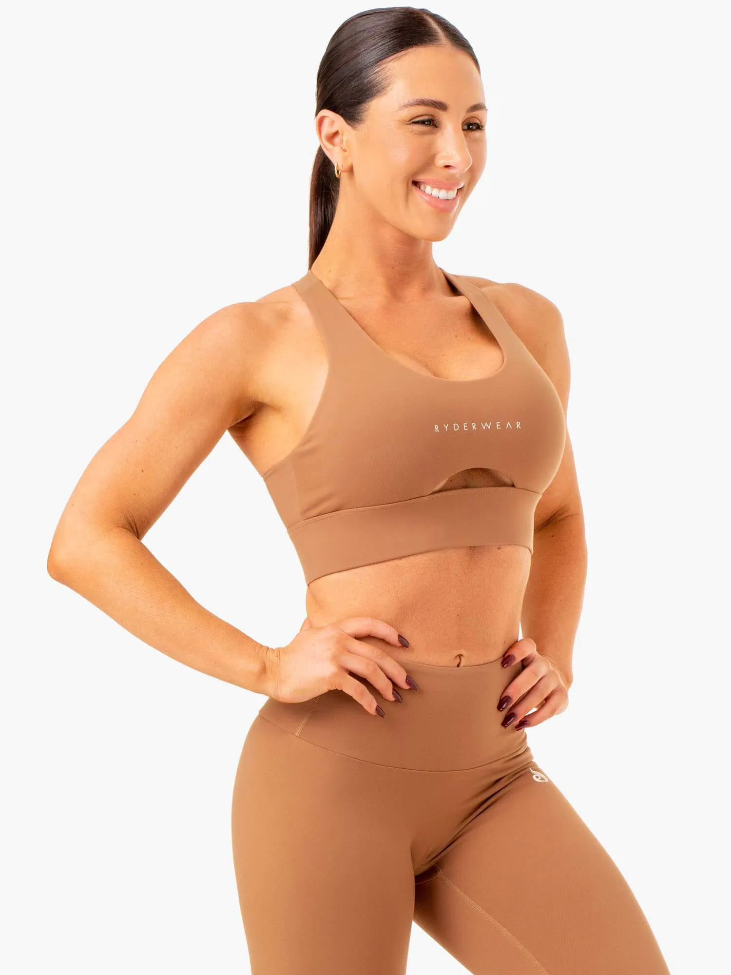 Focus Contour Sports Bra - Mocha Free Move