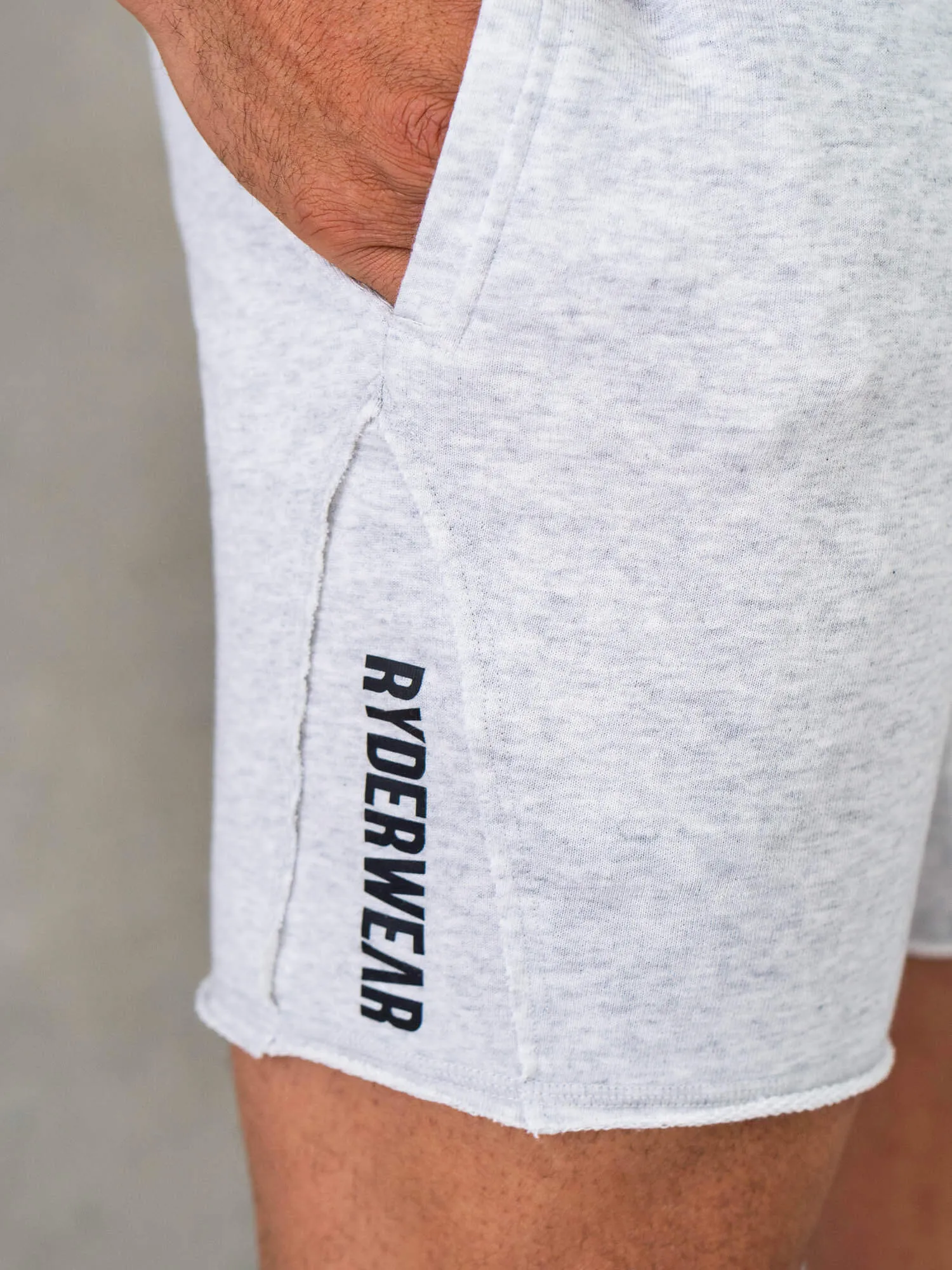 Force 6" Track Short - Chalk Grey Marl training camp