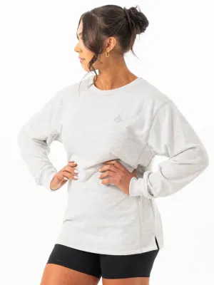 Force Crew Neck - Chalk Grey Marl premium pick