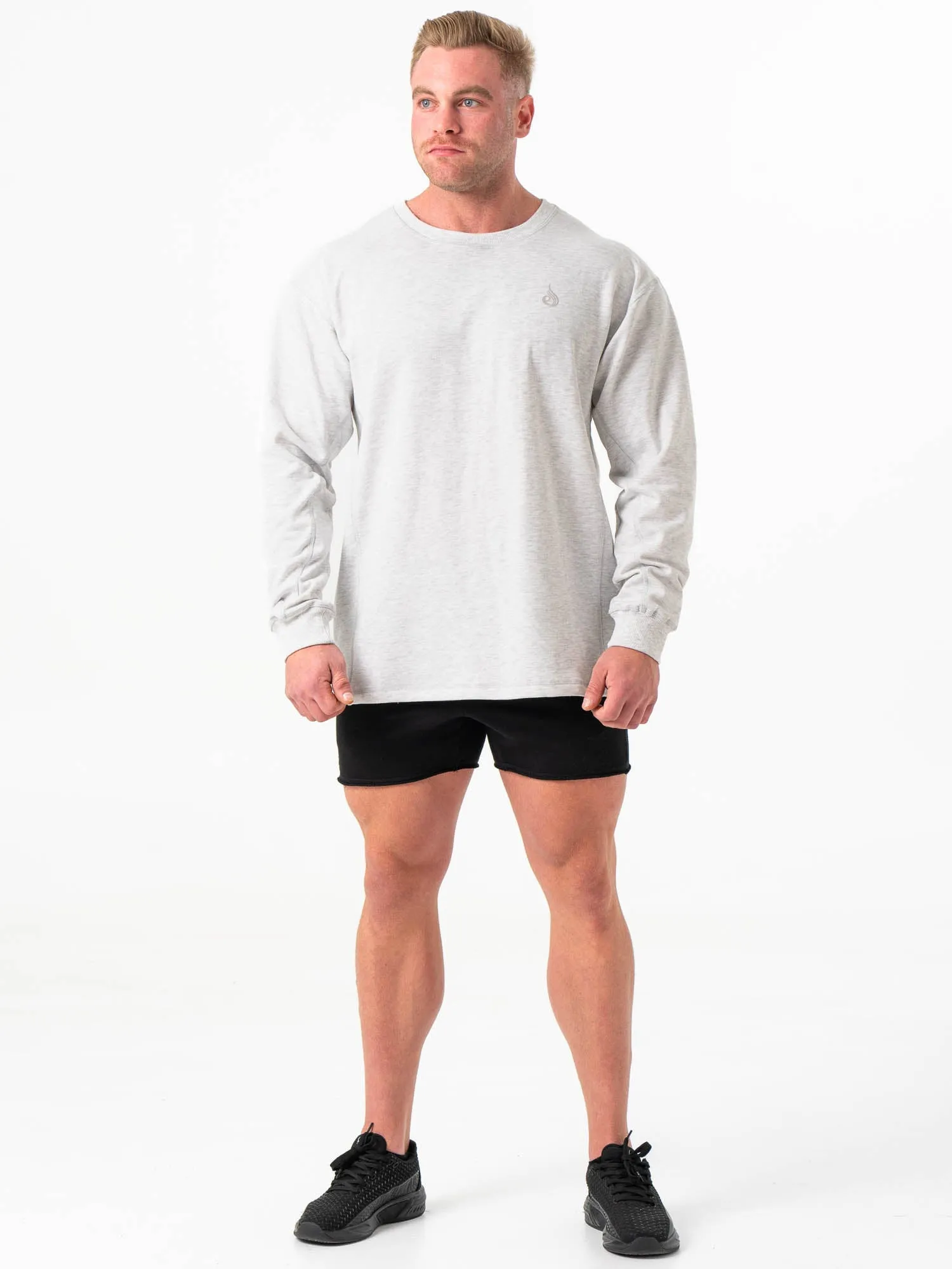 Force Crew Neck - Chalk Grey Marl soft finish