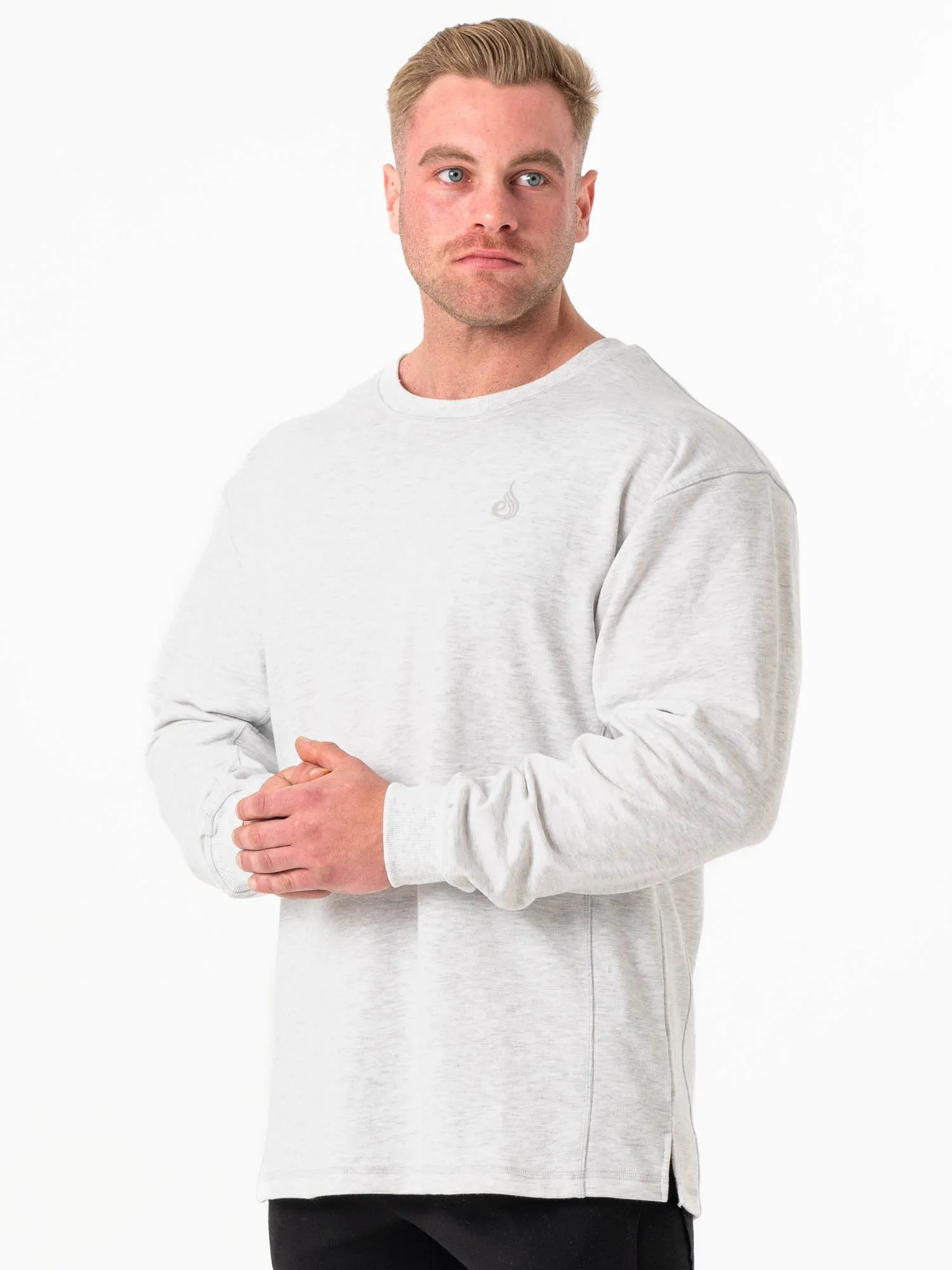 Force Crew Neck - Chalk Grey Marl soft touch