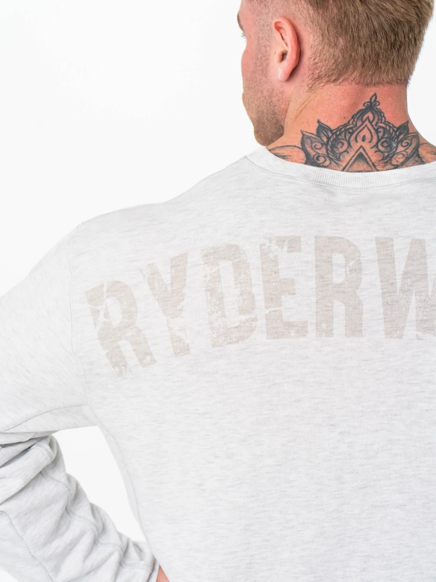 Force Crew Neck - Chalk Grey Marl lightweight layer