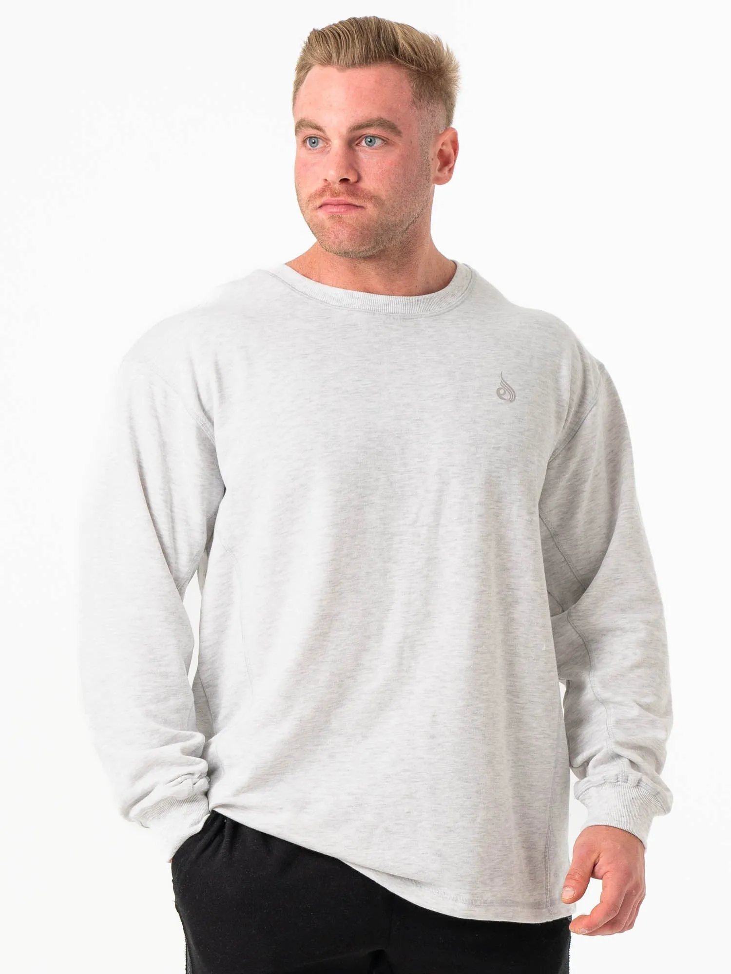 Force Crew Neck - Chalk Grey Marl soft feel