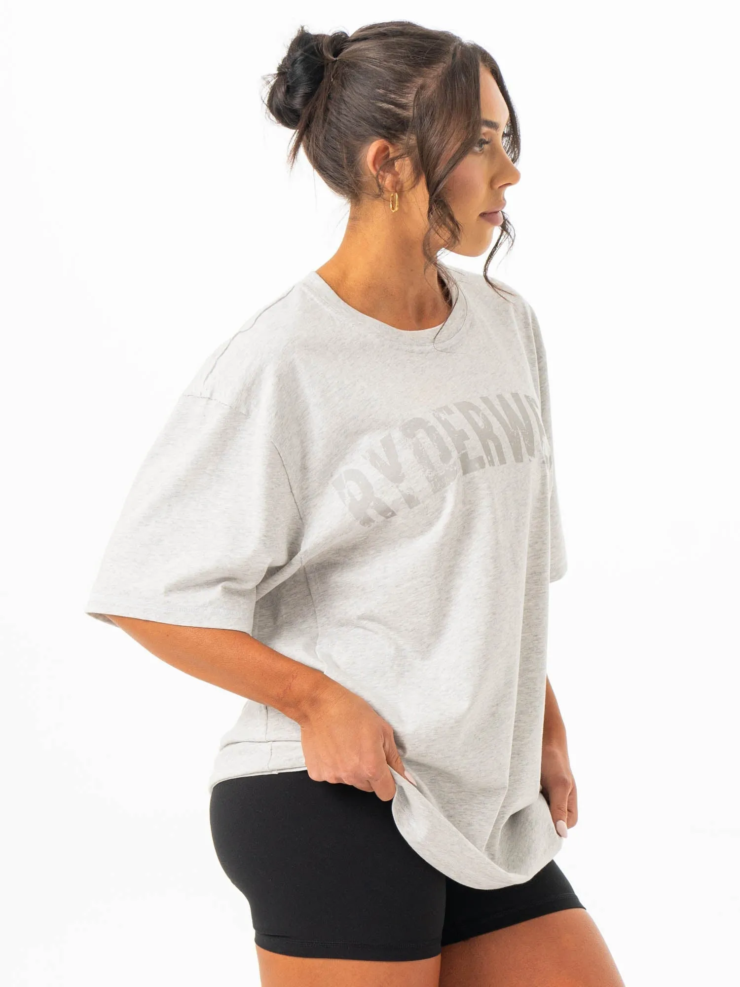 Force Oversized T-Shirt - Chalk Grey Marl relaxed style