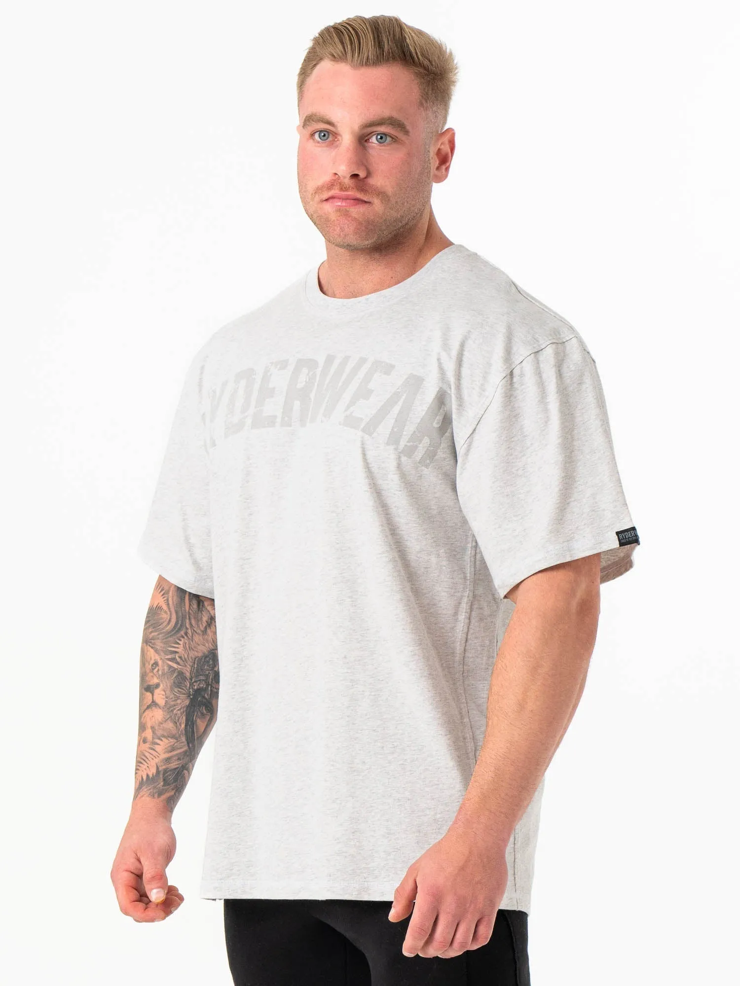Force Oversized T-Shirt - Chalk Grey Marl cozy fit