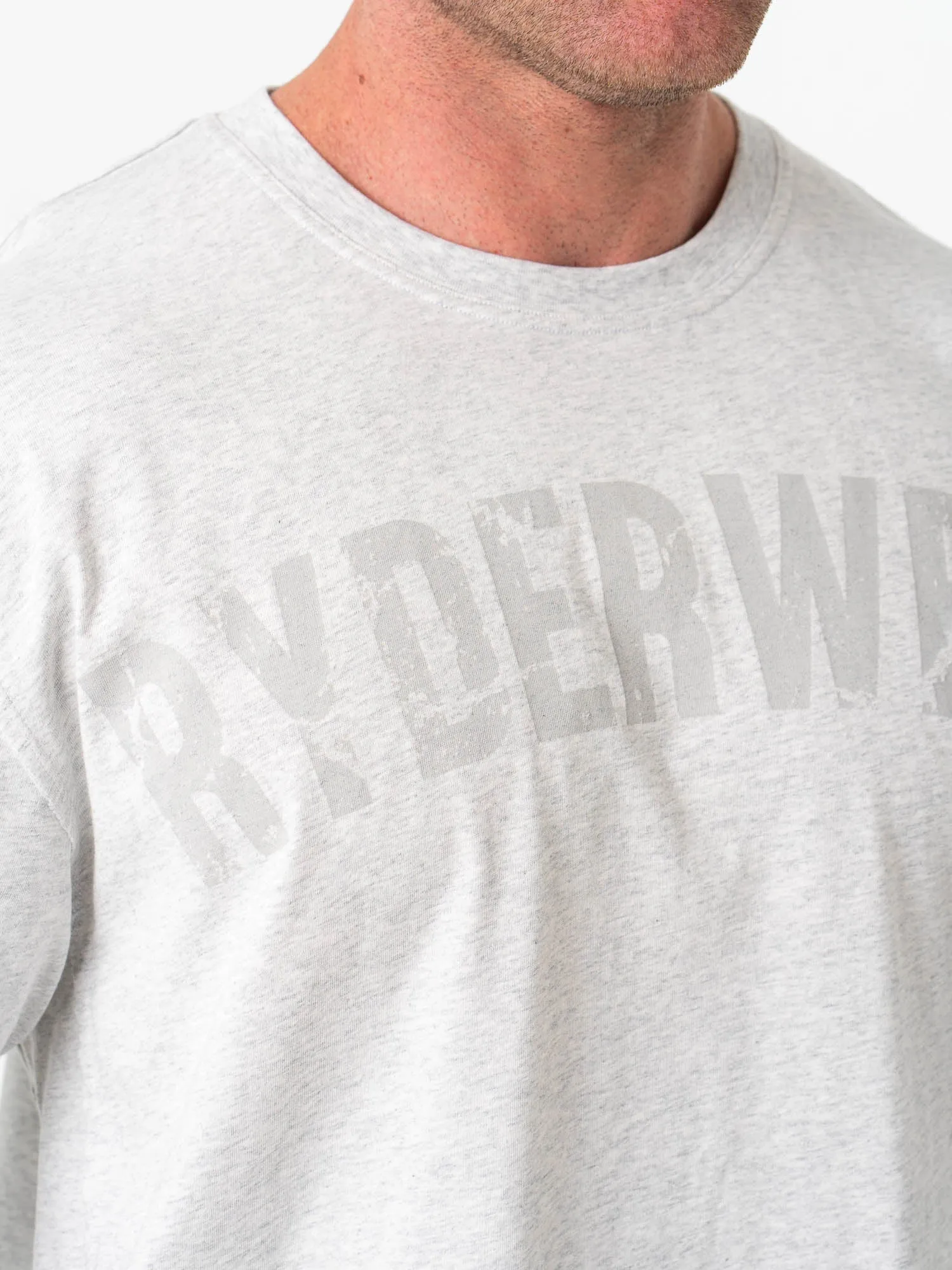 Force Oversized T-Shirt - Chalk Grey Marl sporty look