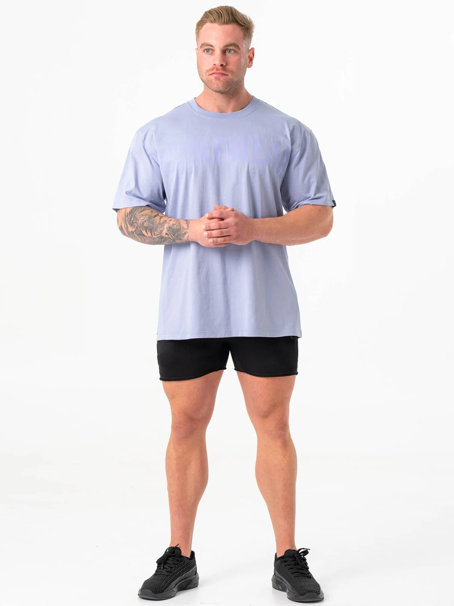 Force Oversized T-Shirt - Lilac Blue graphic design