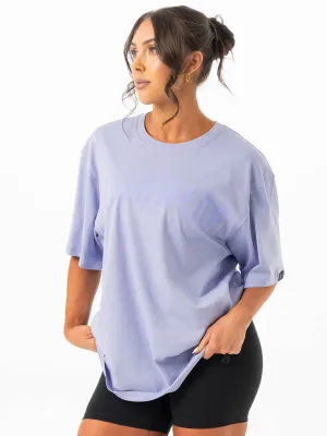 Force Oversized T-Shirt - Lilac Blue strong design