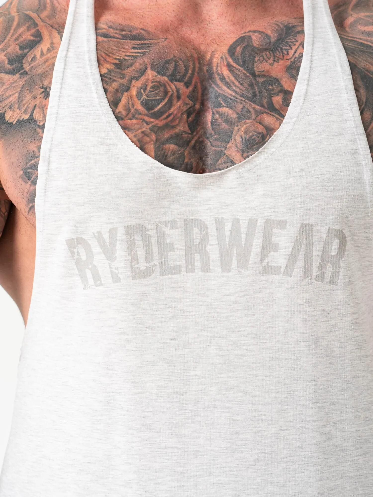 Force Stringer - Chalk Grey Marl sleeveless design