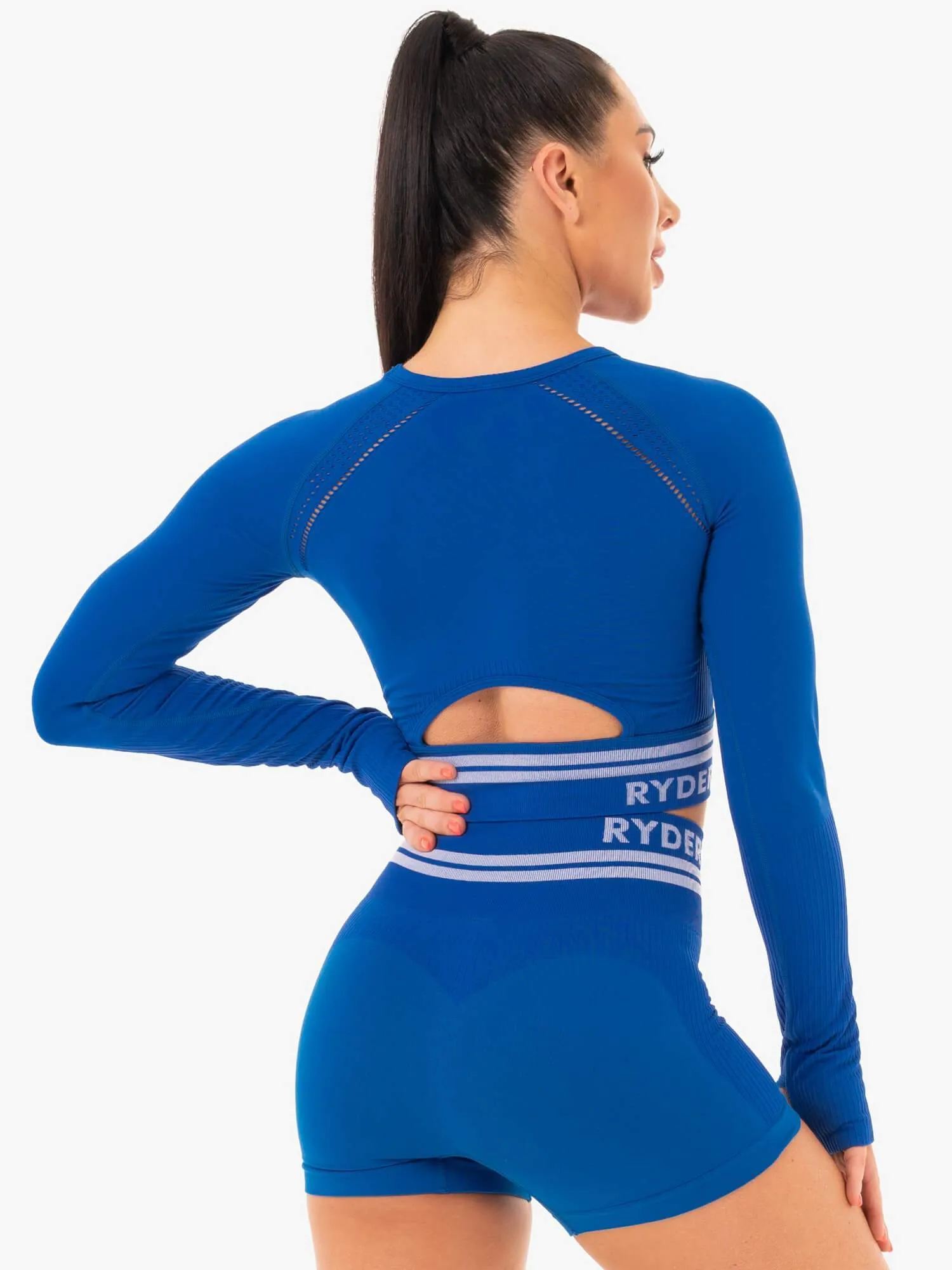 Freestyle Seamless Long Sleeve Crop - Blue quality life