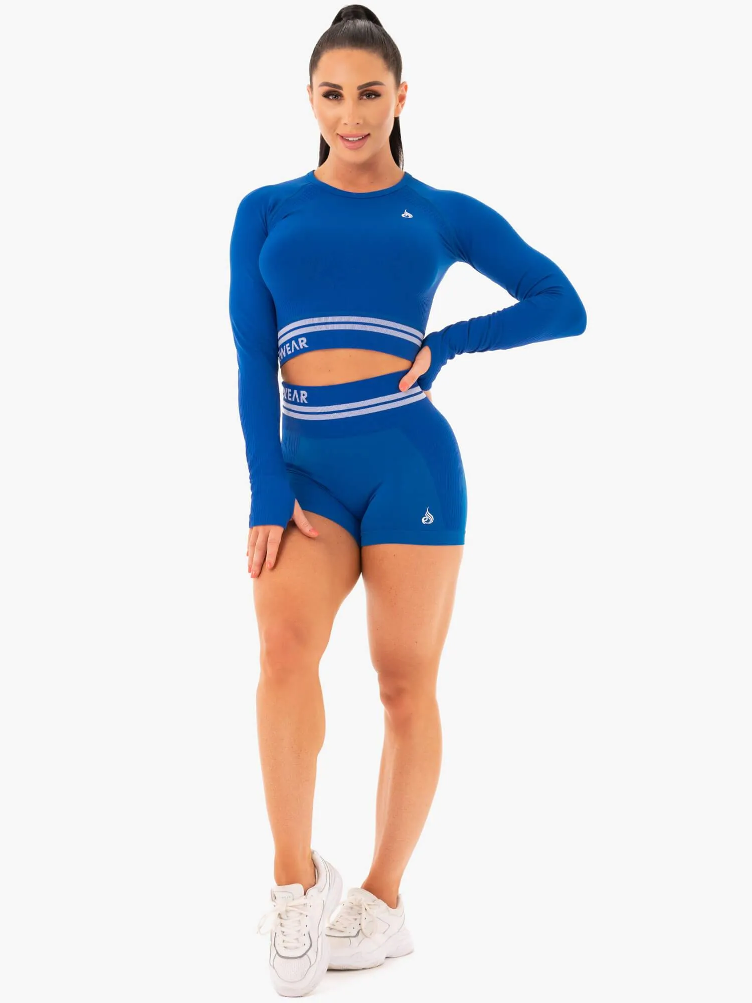 Freestyle Seamless Long Sleeve Crop - Blue classic match