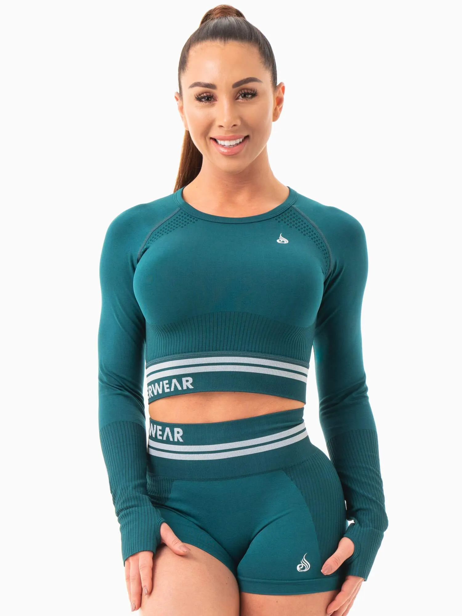 Freestyle Seamless Long Sleeve Crop - Emerald Green classic match
