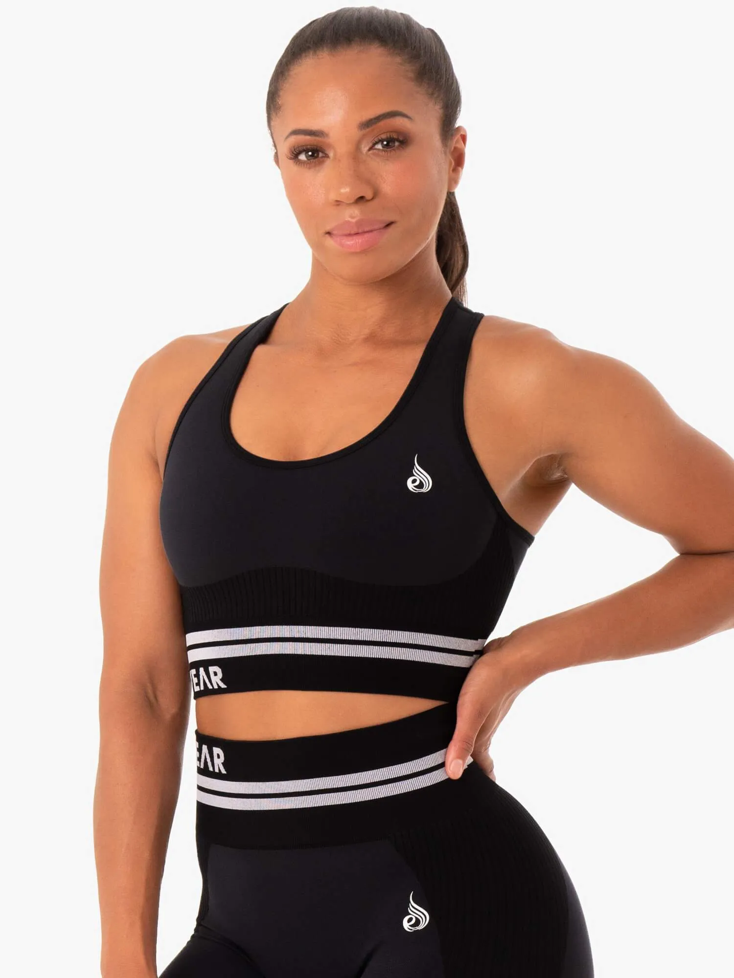 Freestyle Seamless Longline Sports Bra - Black Free Move