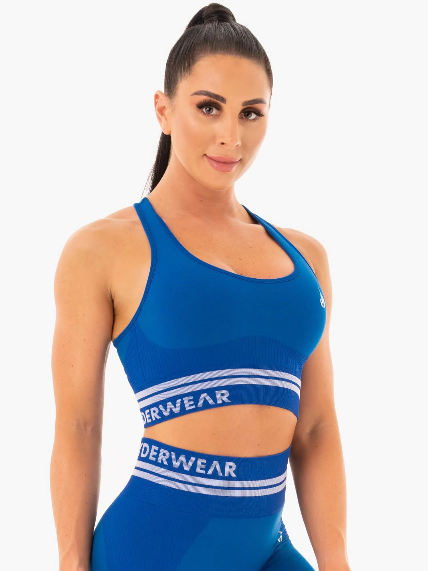 Freestyle Seamless Longline Sports Bra - Blue Seam Free