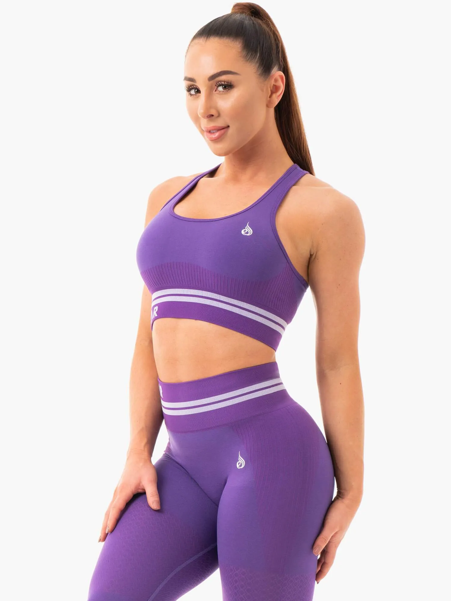 Freestyle Seamless Longline Sports Bra - Purple Shock Absorbing