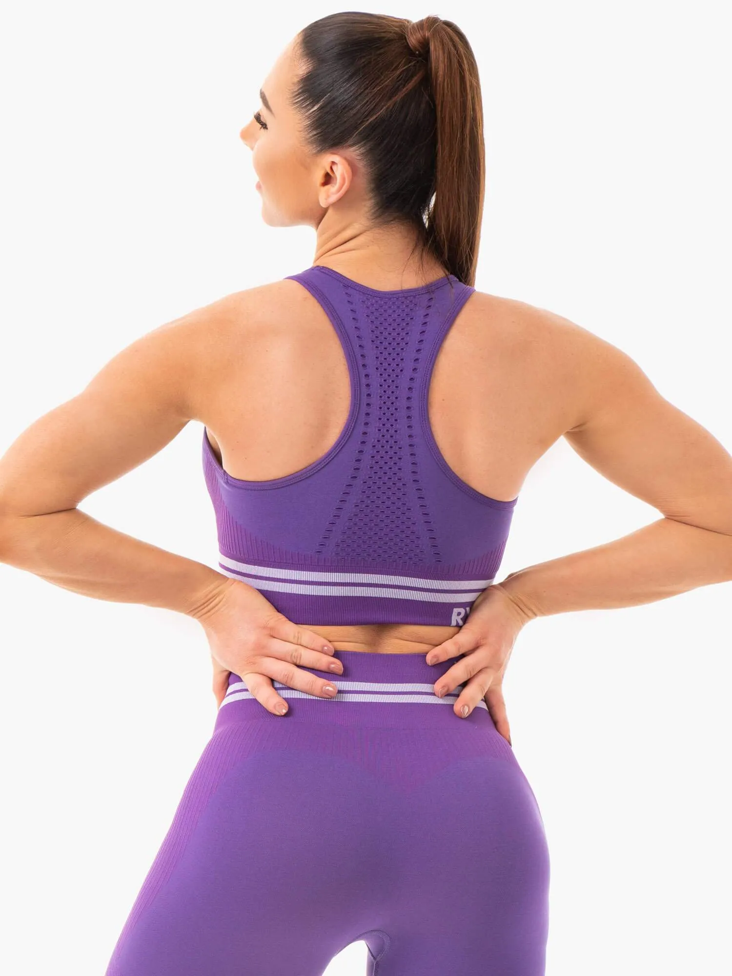 Freestyle Seamless Longline Sports Bra - Purple Color Options
