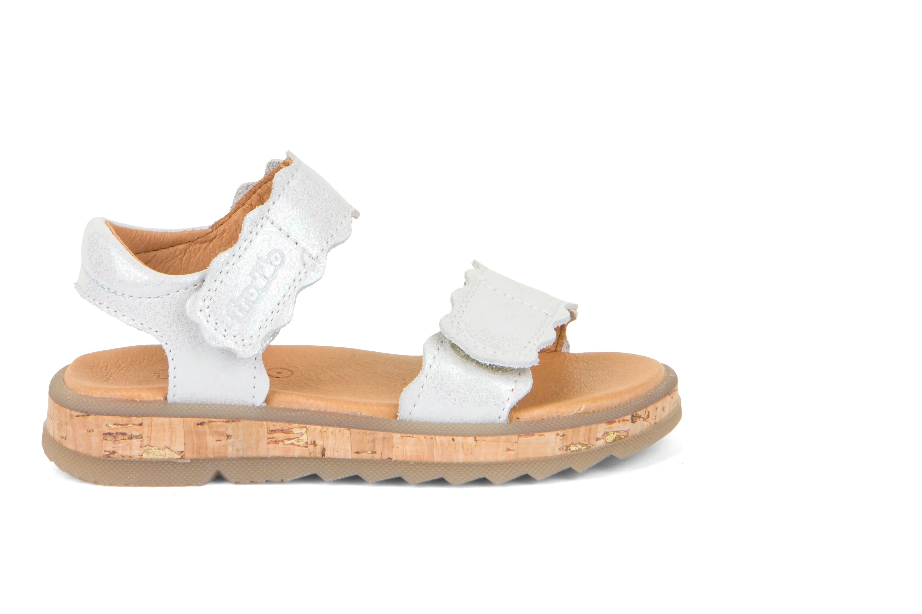 Froddo Girl's Alana Sandals - White Shine Effortless Fit