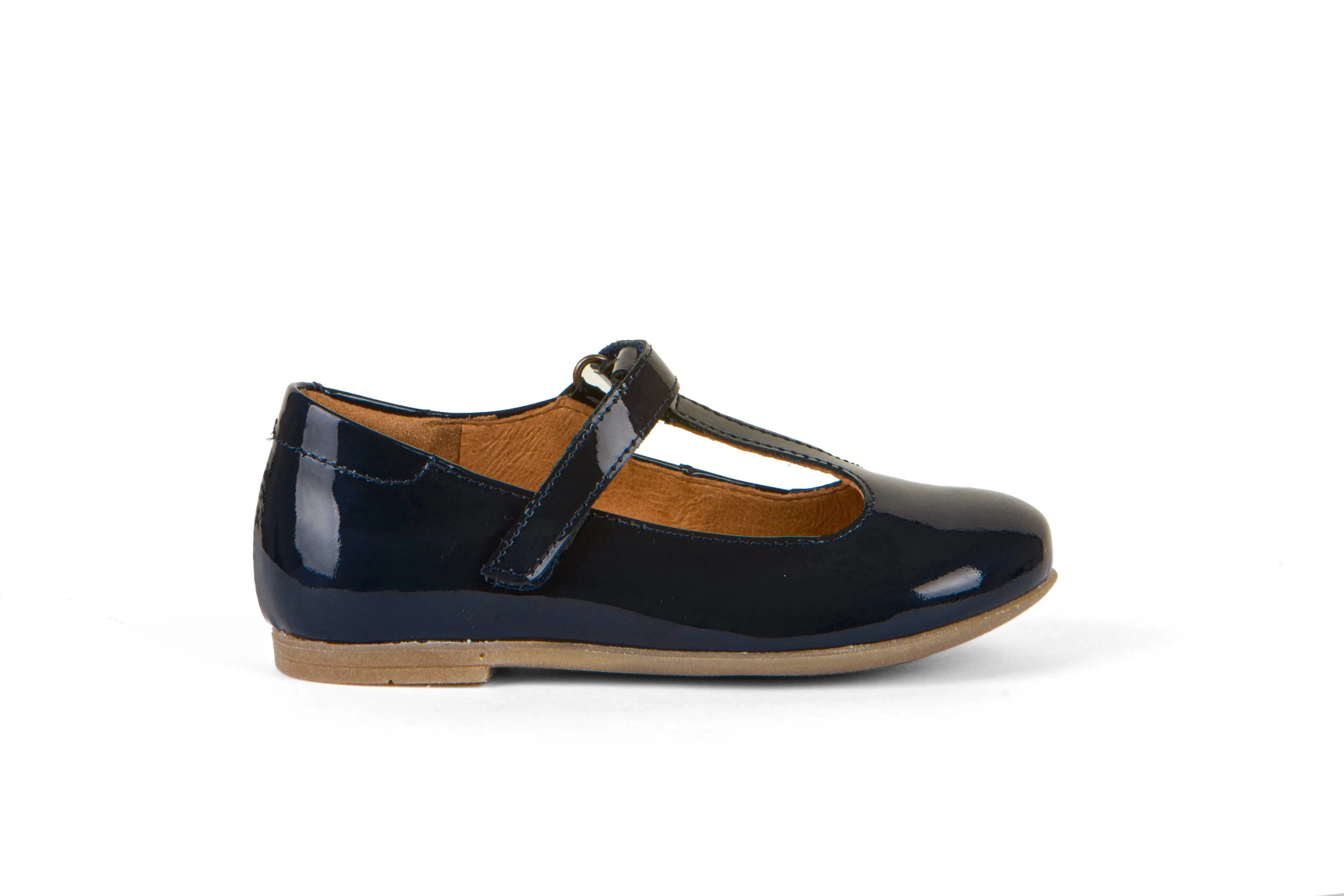 Froddo Girl's Fiona T Bar Dress Shoes - Blue Patent balanced tone
