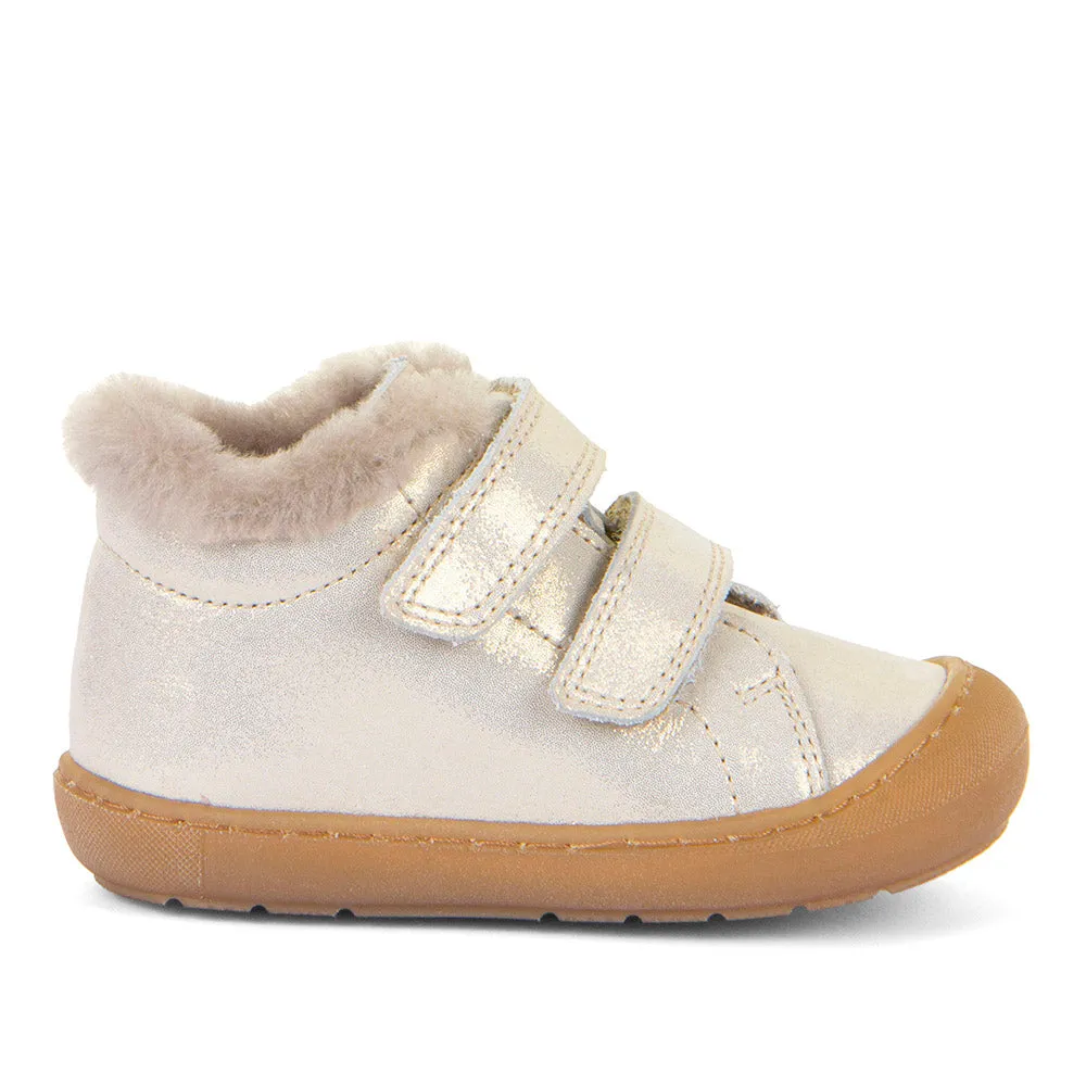 Froddo Girl's Ollie S Furry Casual Shoes - Gold Shine airport ease