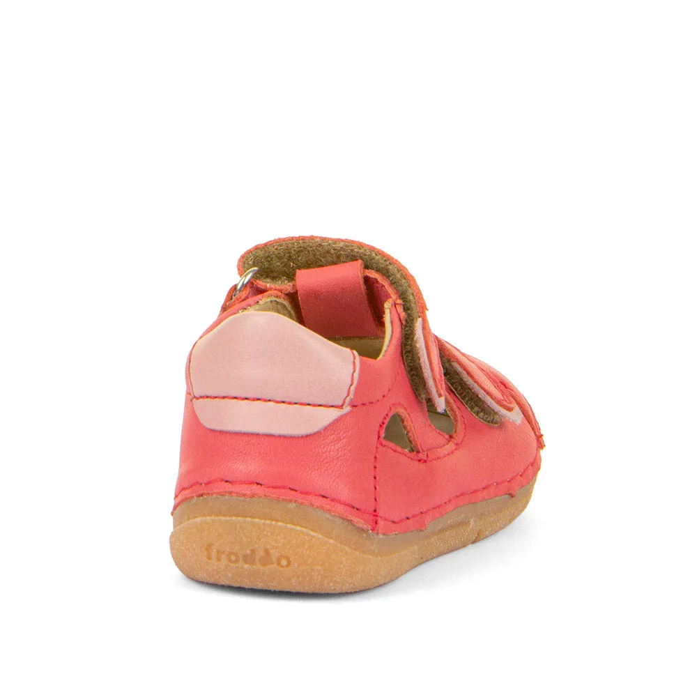 Froddo Girl's Paix Up Double Sandals - Coral comfort style