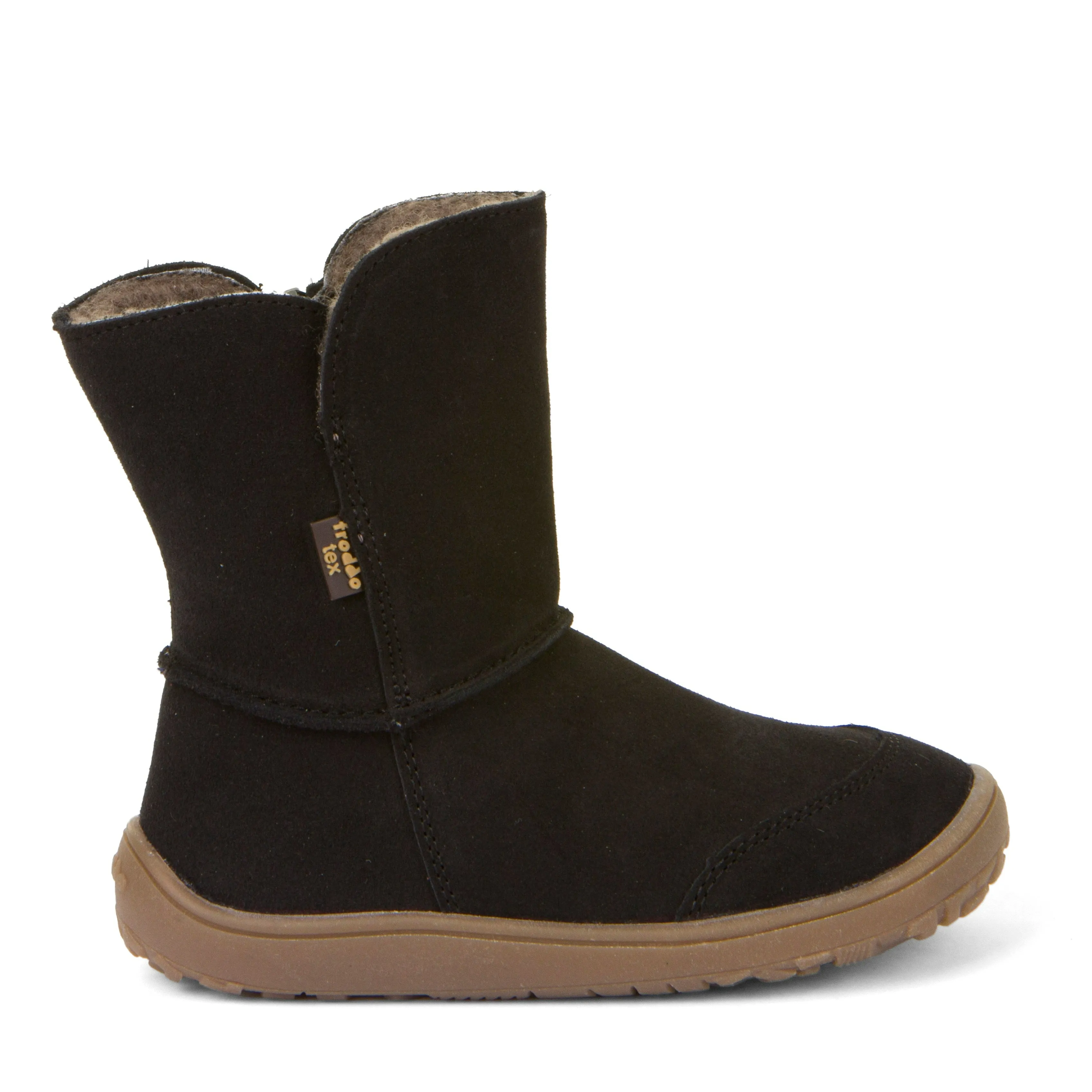 Froddo Kid's Barefoot Tex Suede Waterproof Boots - Black clean vibe