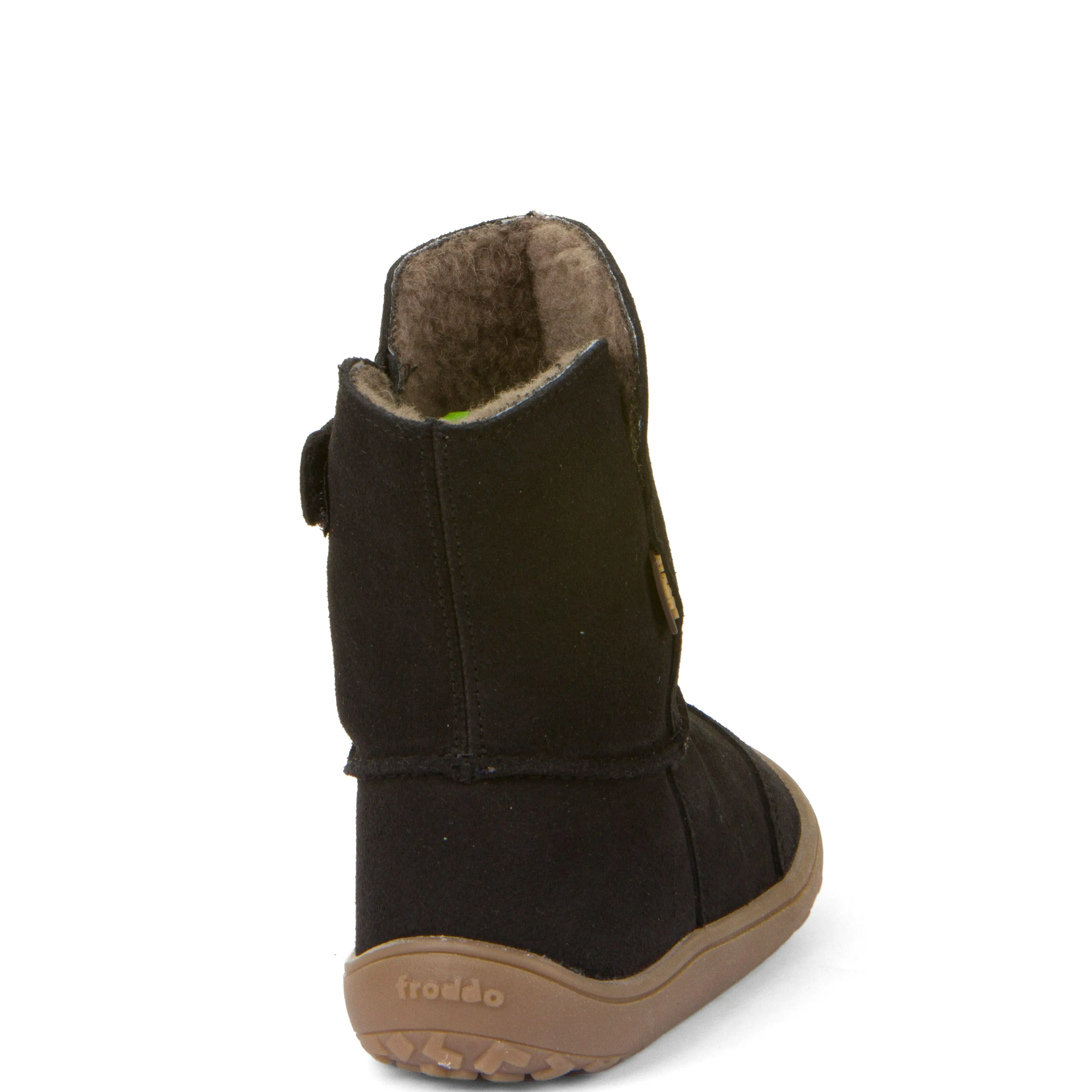 Froddo Kid's Barefoot Tex Suede Waterproof Boots - Black ground grip