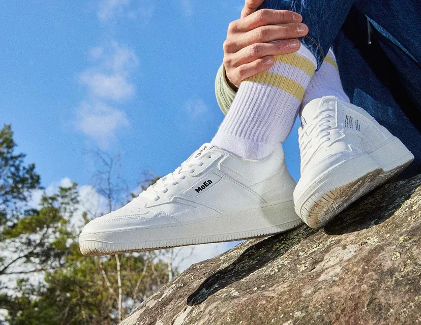 GEN1 Sneaker in White Plant Leather from MoEa Street Fit