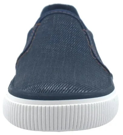 Geox Boy's and Girl's Kilwi Denim and Brown Canvas Slip-On Sneaker no tie
