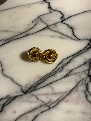 Gold Button Earrings it girl vibe