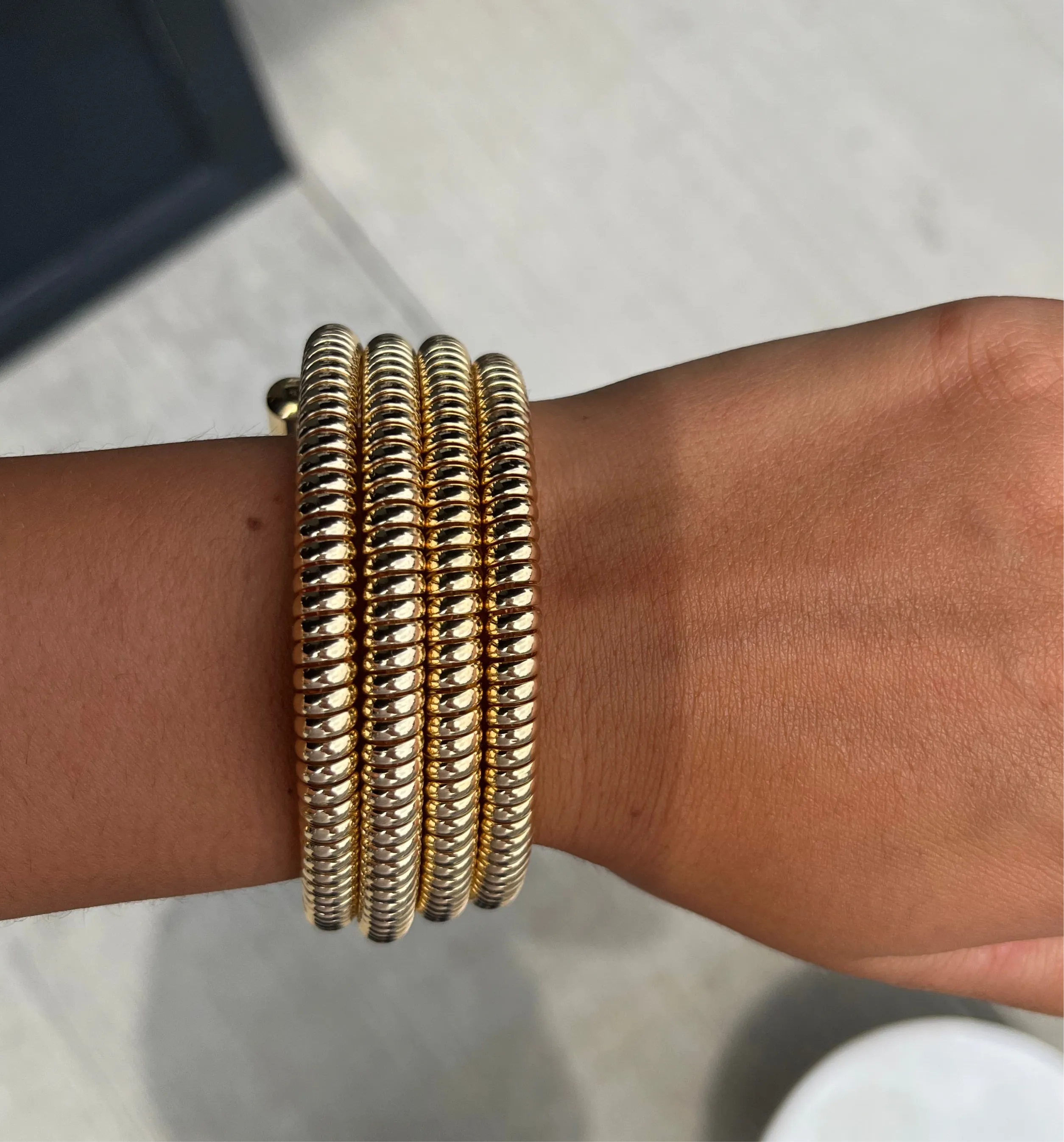 Gold Wrap Bracelet handcrafted feel