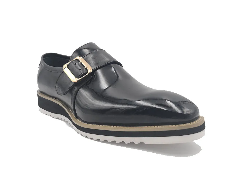 Gorgeous Patent Leather Slip on Monkstrap - Black travel light