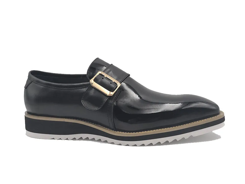 Gorgeous Patent Leather Slip on Monkstrap - Black busy day