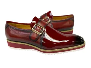 Gorgeous Patent Leather Slip on Monkstrap - Burgundy daily commute