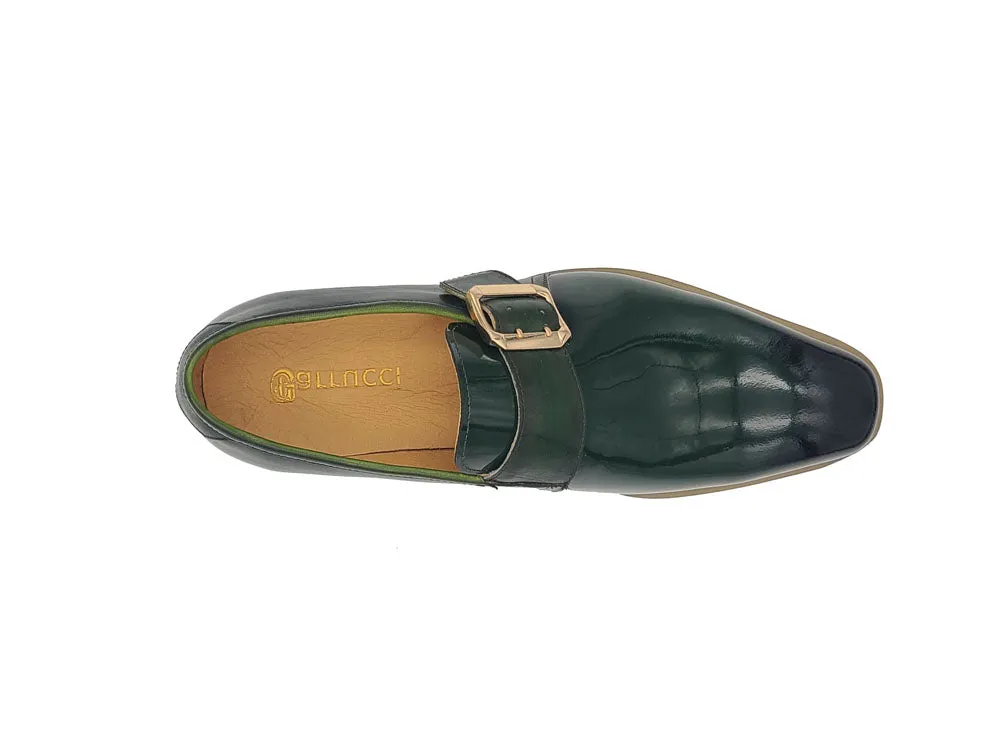 Gorgeous Patent Leather Slip on Monkstrap - Green fast fit