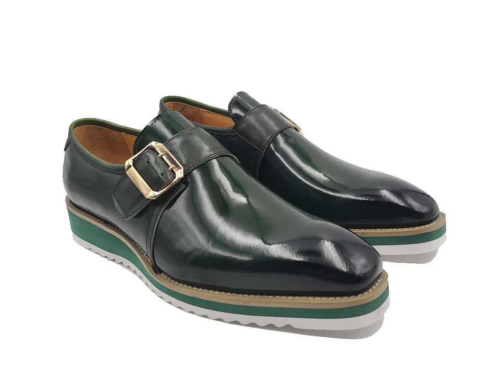Gorgeous Patent Leather Slip on Monkstrap - Green calm presence