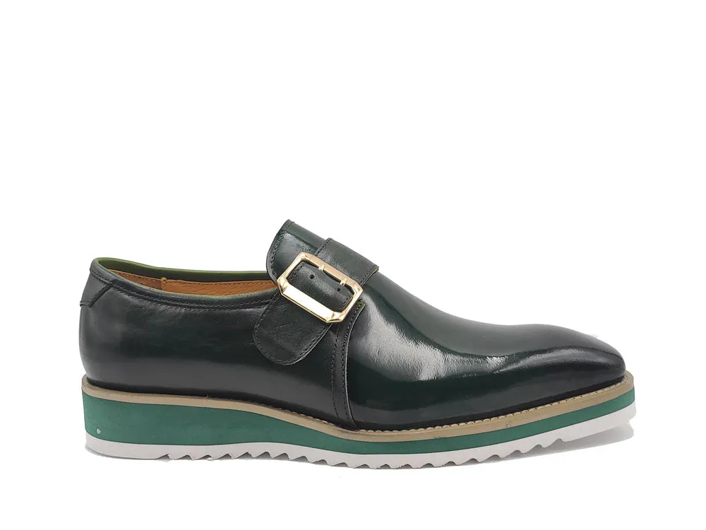 Gorgeous Patent Leather Slip on Monkstrap - Green weightless walk