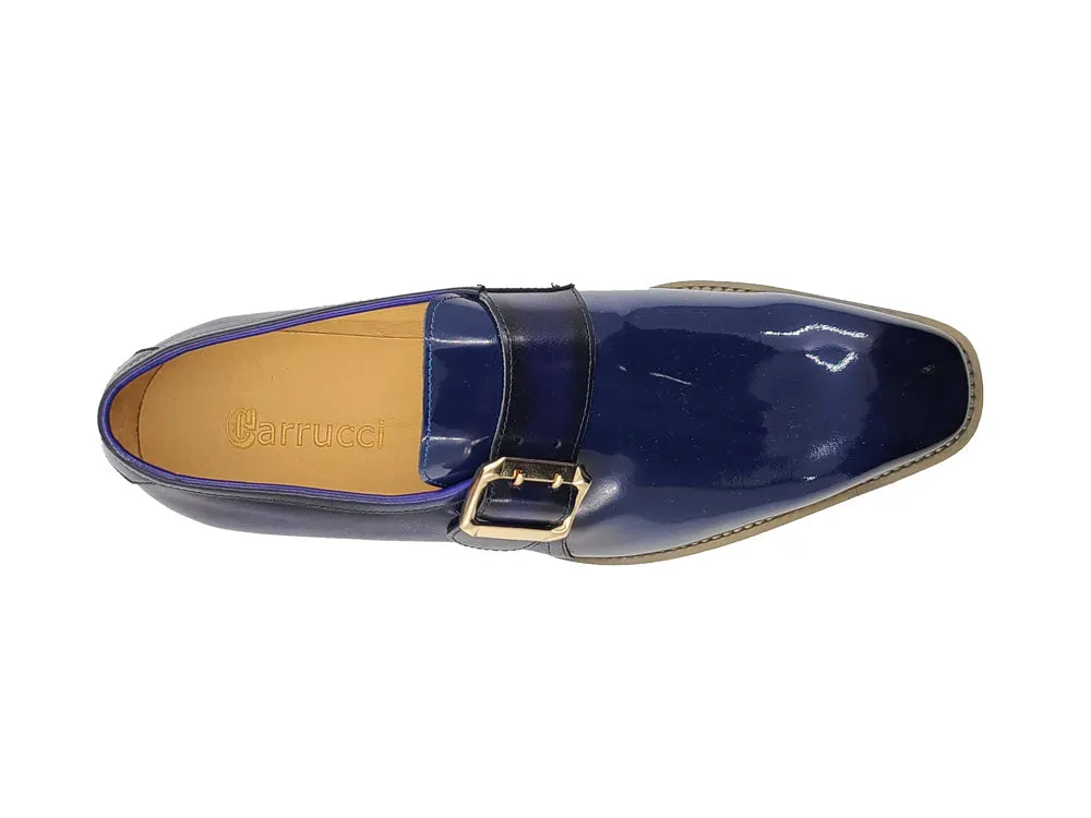 Gorgeous Patent Leather Slip on Monkstrap - Navy business meeting