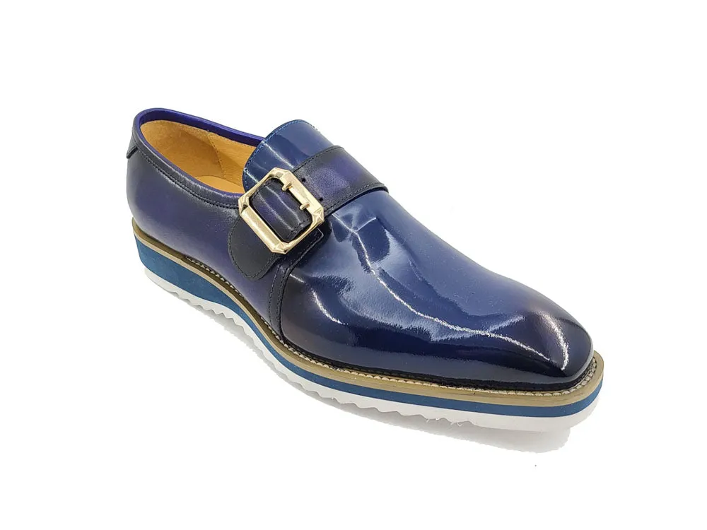 Gorgeous Patent Leather Slip on Monkstrap - Navy high function