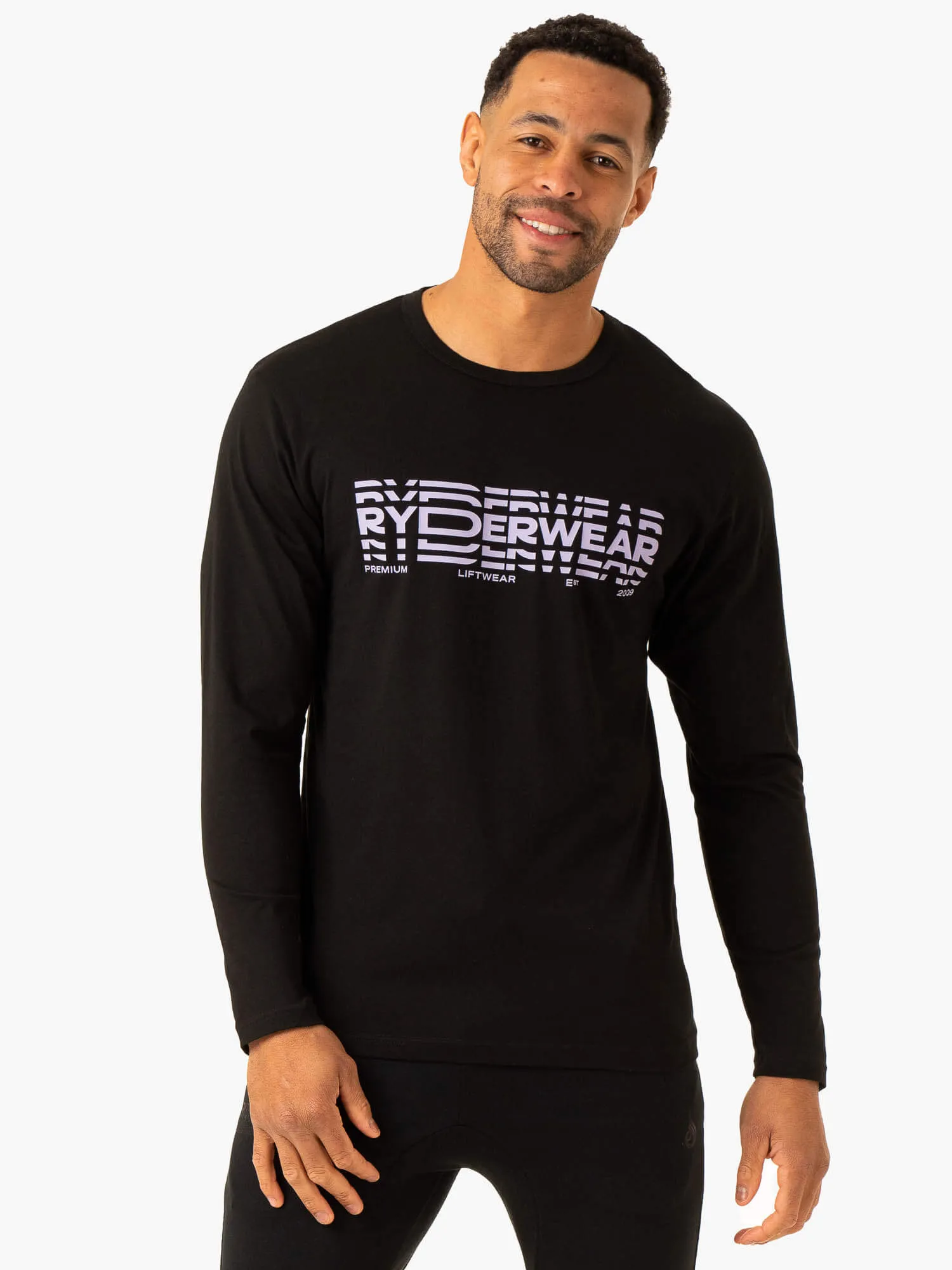 Graphic Long Sleeve T-Shirt - Black casual style
