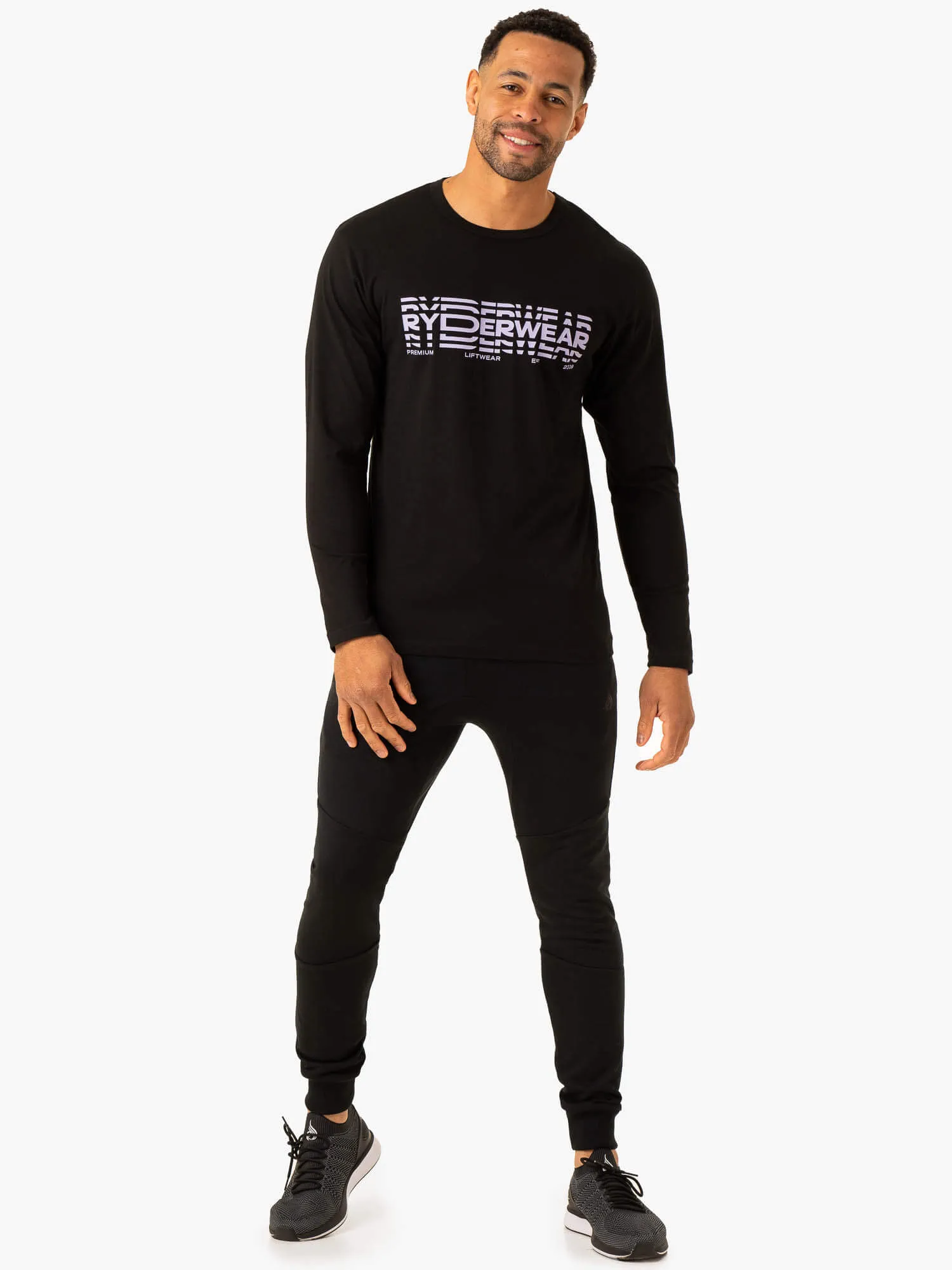 Graphic Long Sleeve T-Shirt - Black anti odor