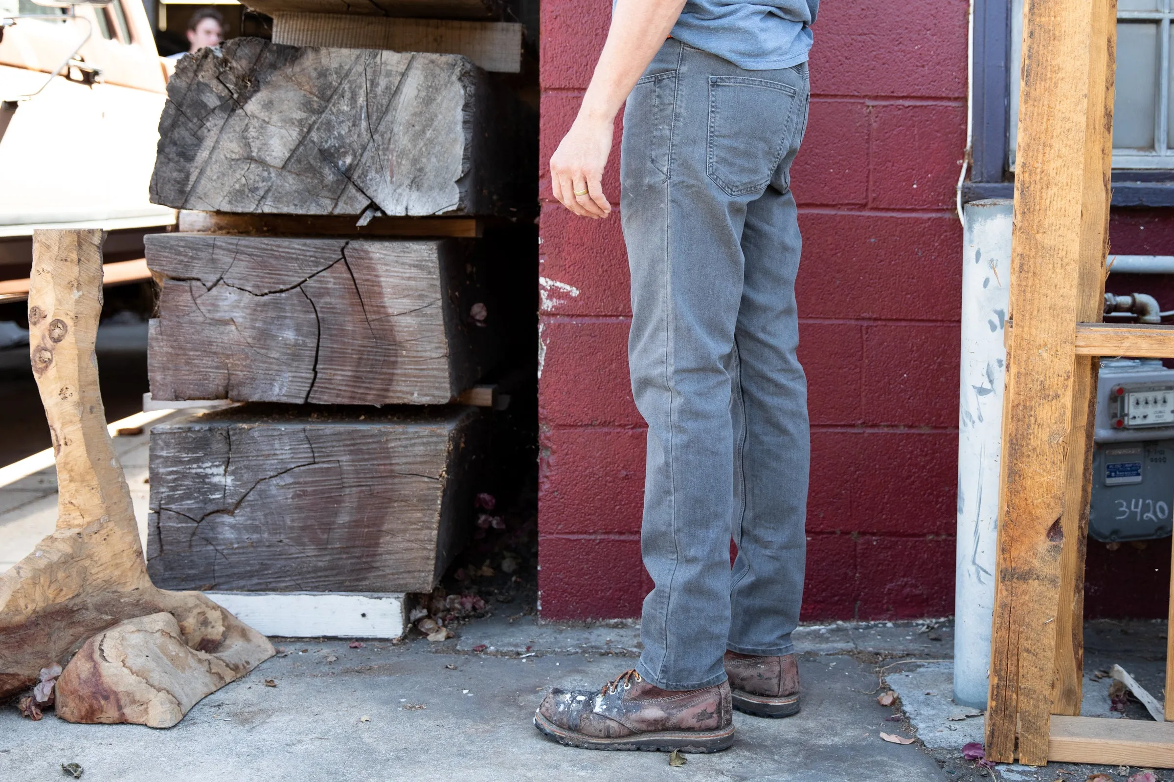 grey wash CORDURA skinny jeans trendy fabric