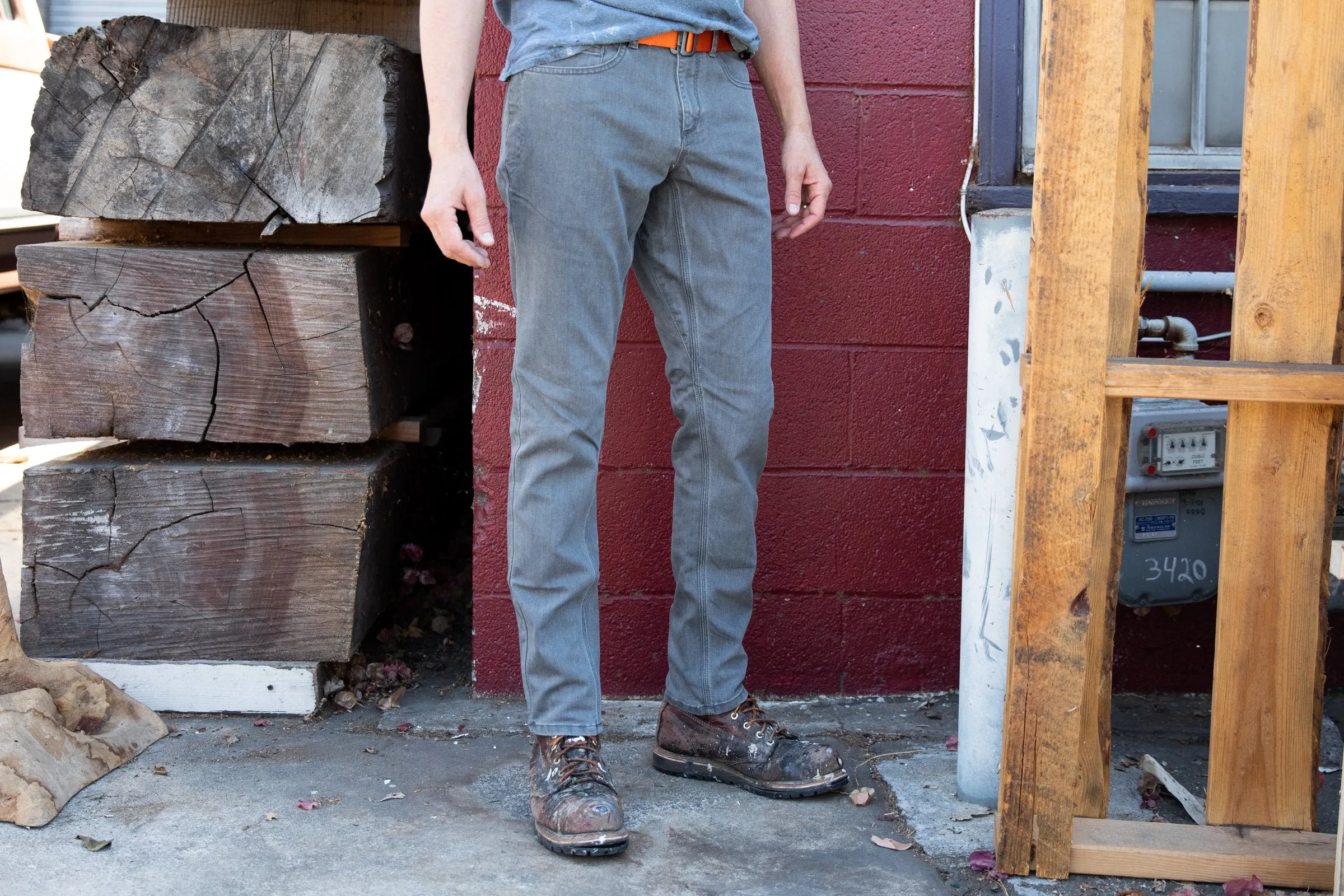 grey wash CORDURA skinny jeans classic style
