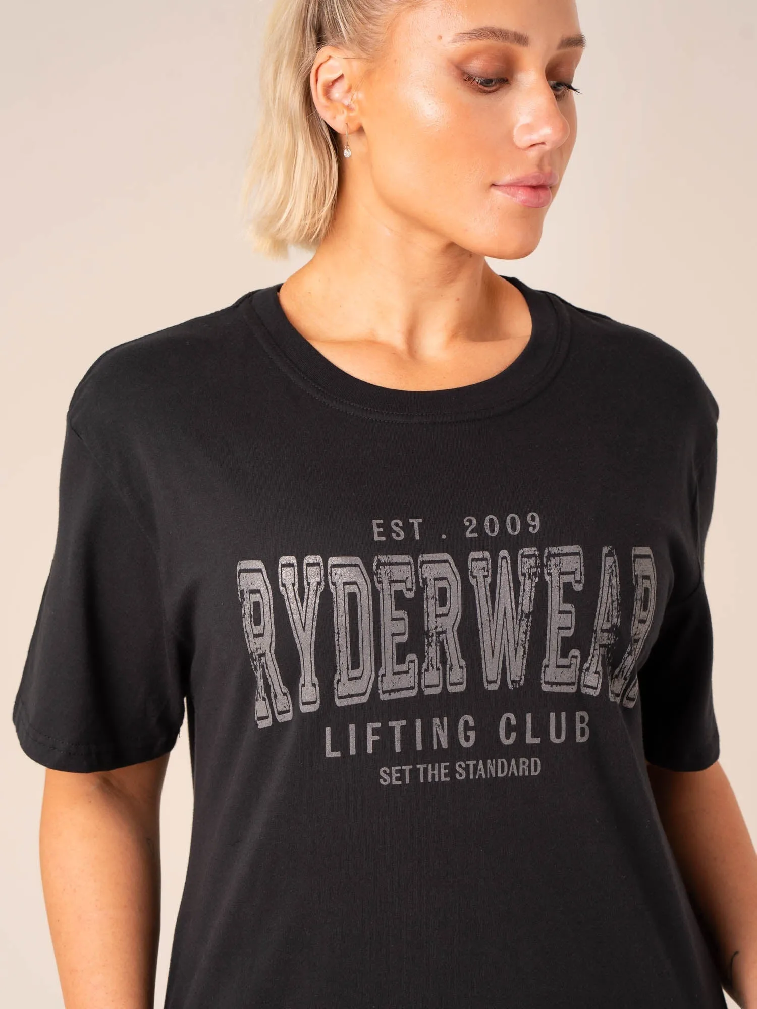 Grit Oversized T-Shirt - Black detail work
