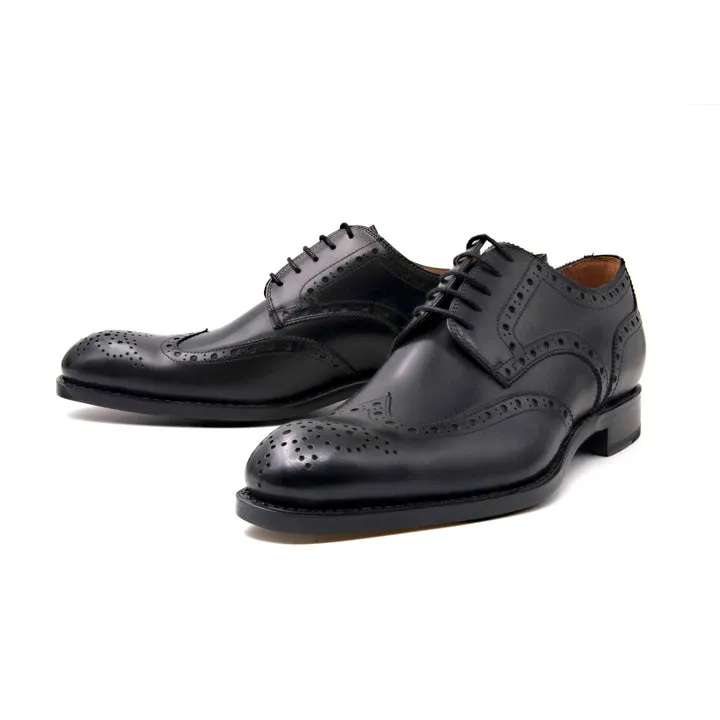 H and H Brogue Lace Up Shoes - Black non-slip grip