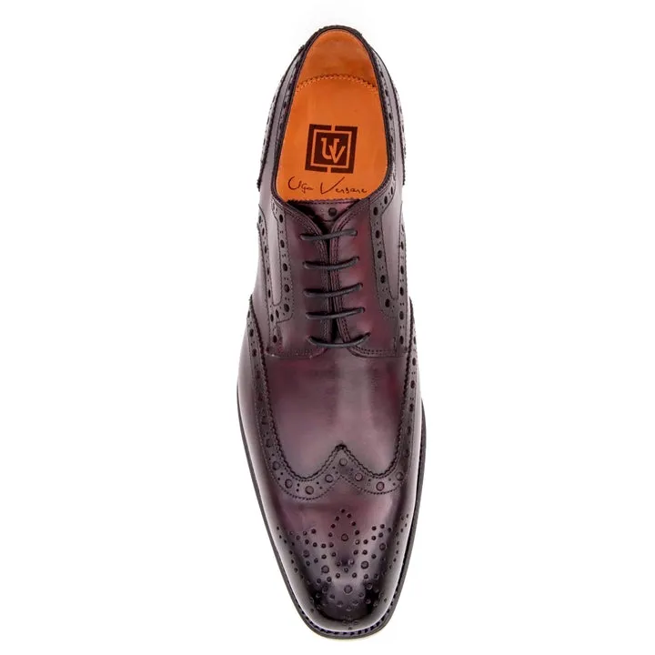 H and H Brogue Lace Up Shoes - Burgundy modern vibe