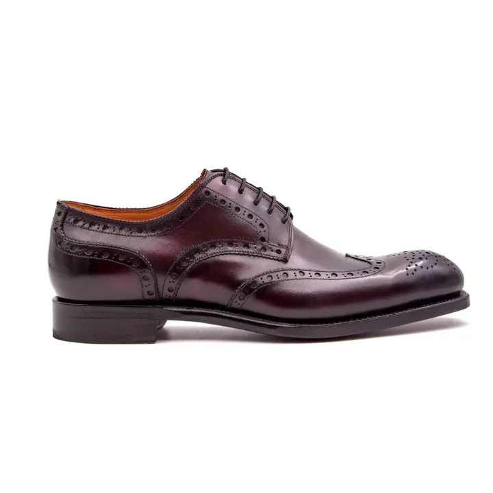 H and H Brogue Lace Up Shoes - Burgundy work sharp