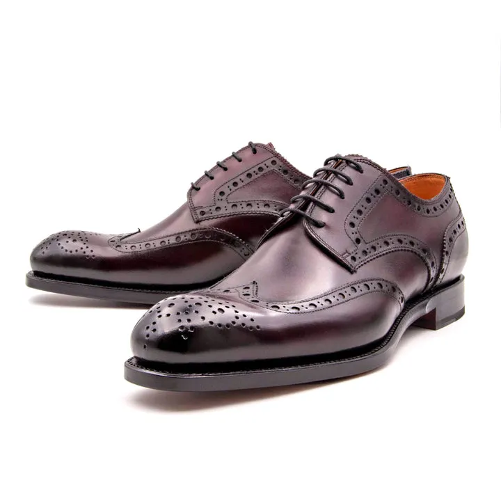 H and H Brogue Lace Up Shoes - Burgundy support mode