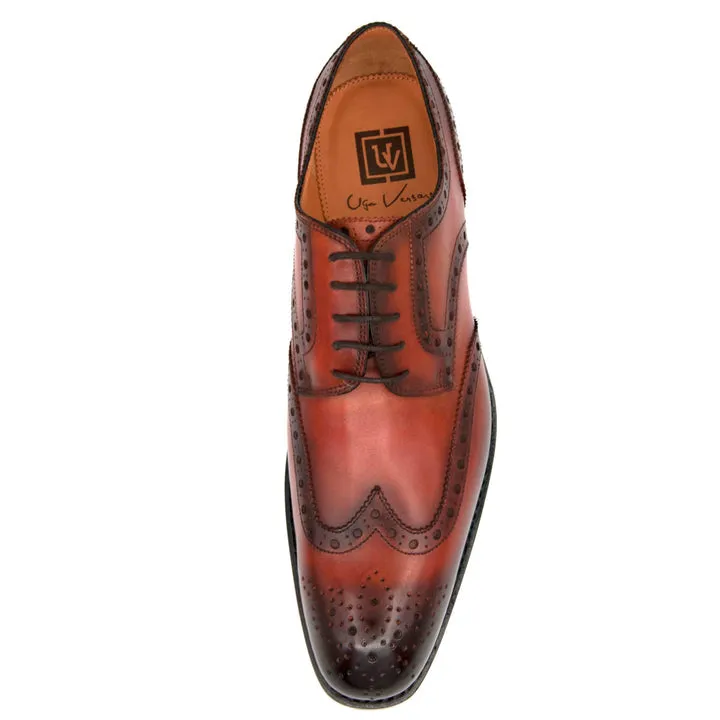 H and H Brogue Lace Up Shoes - Camel trend smart