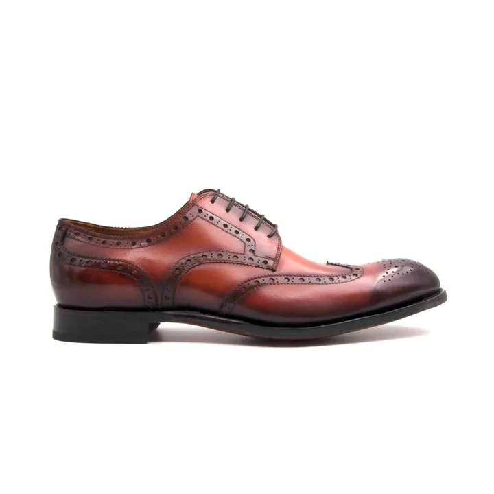 H and H Brogue Lace Up Shoes - Camel look sharp