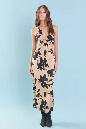 Halter Ring Printed Maxi Dress Personal trend